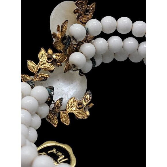 MOP Milk Bead Wrap Bracelet Multistrand Open End Mother of Pearl Disk Ends 7" - Picture 11 of 16